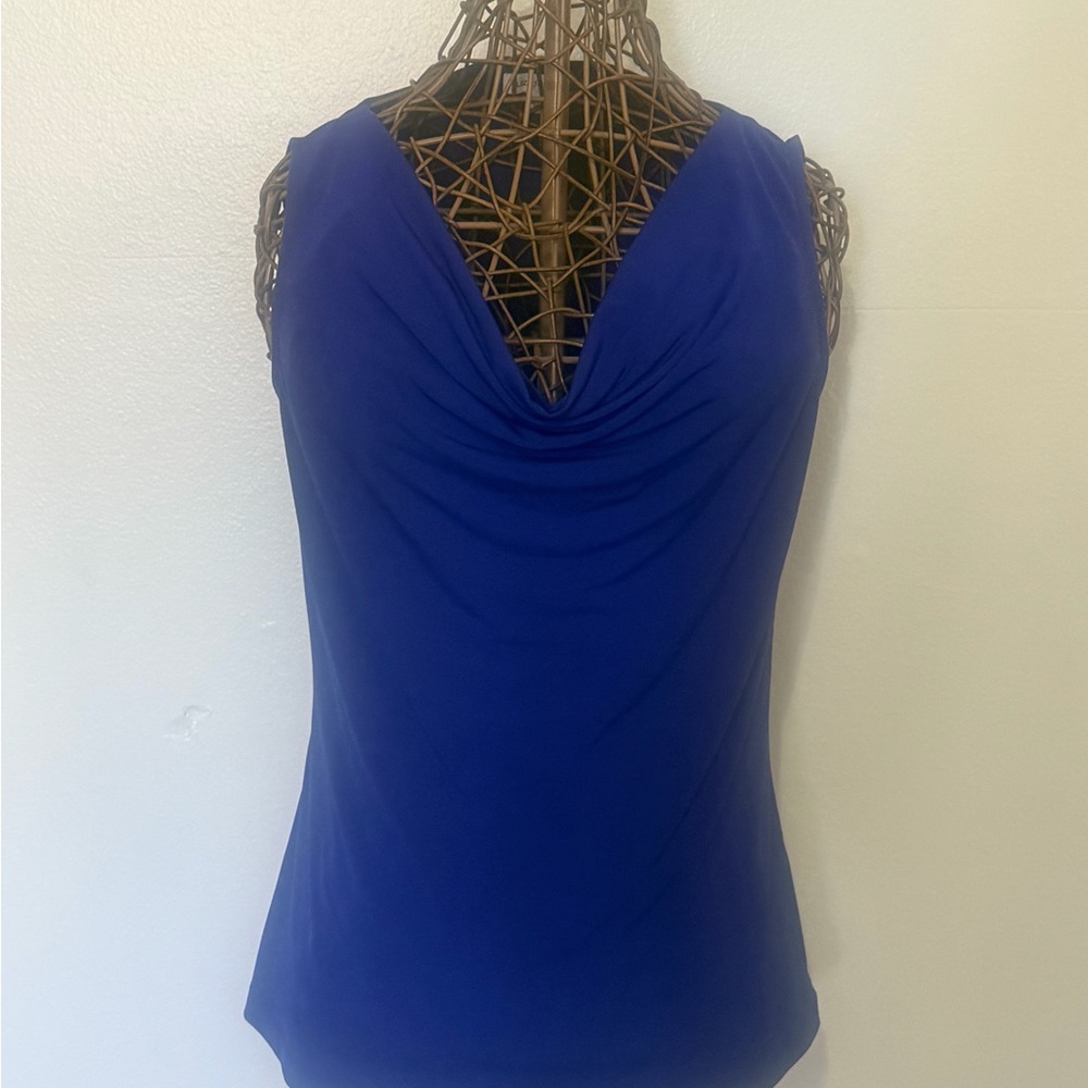 Liz Claiborne Royal Blue Sleeveless Cowl Neck Camisole